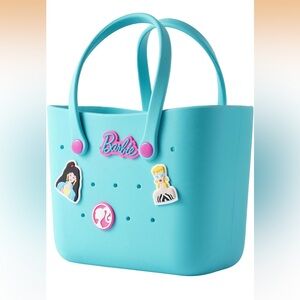 BRAND NEW Barbie Waterproof Rubber Tote Bag Blue, Beach, Swim Bag